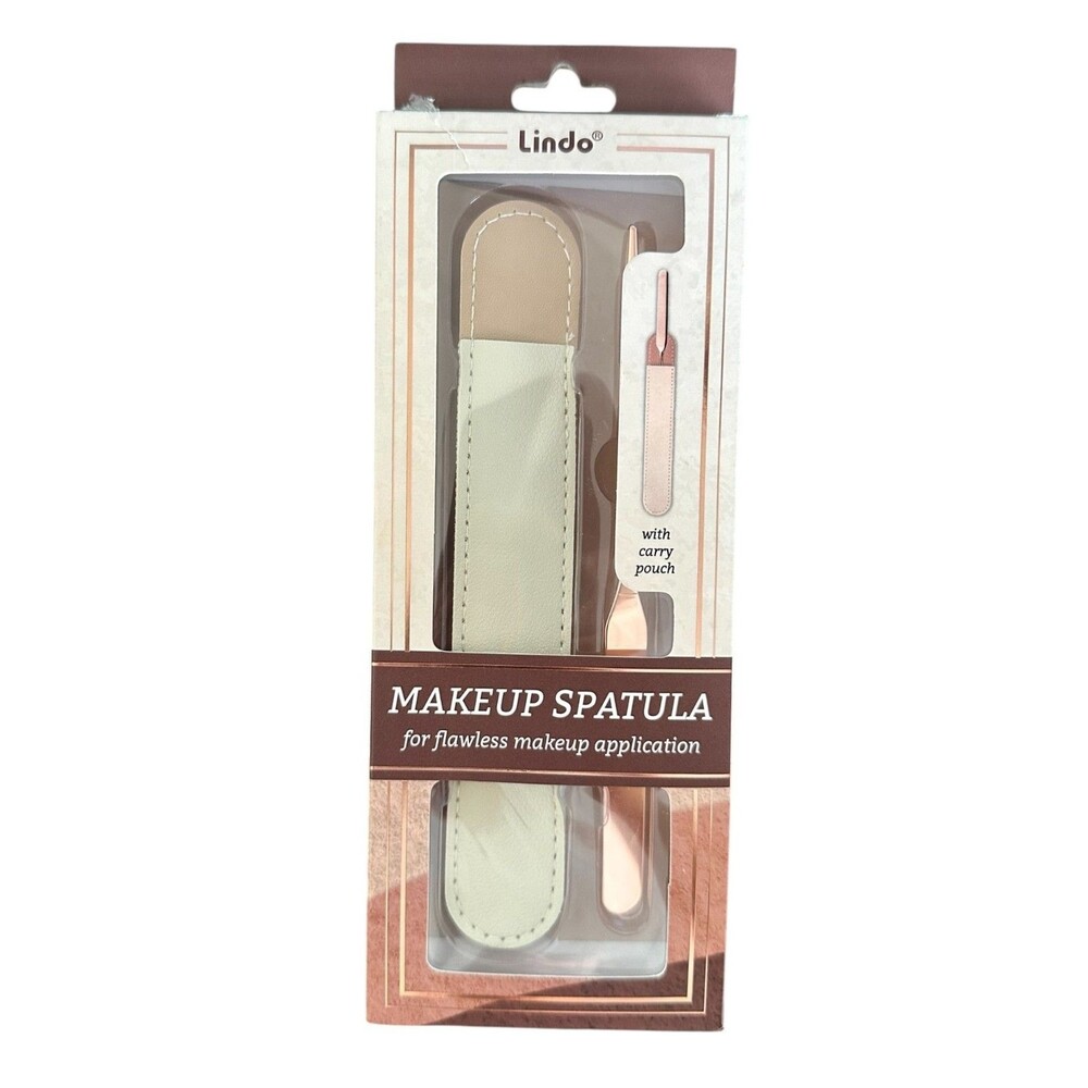 Lindo Makeup Spatula For Flawless Make Application w/ Carry Pouch